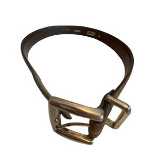 GUC JACOB Brown Suede Belt with Silver Accents